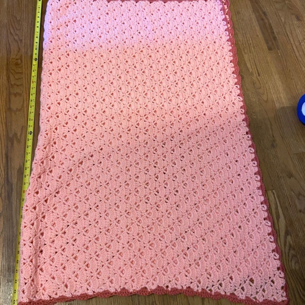 Large Baby Pink blanket “45x60” homemade‎